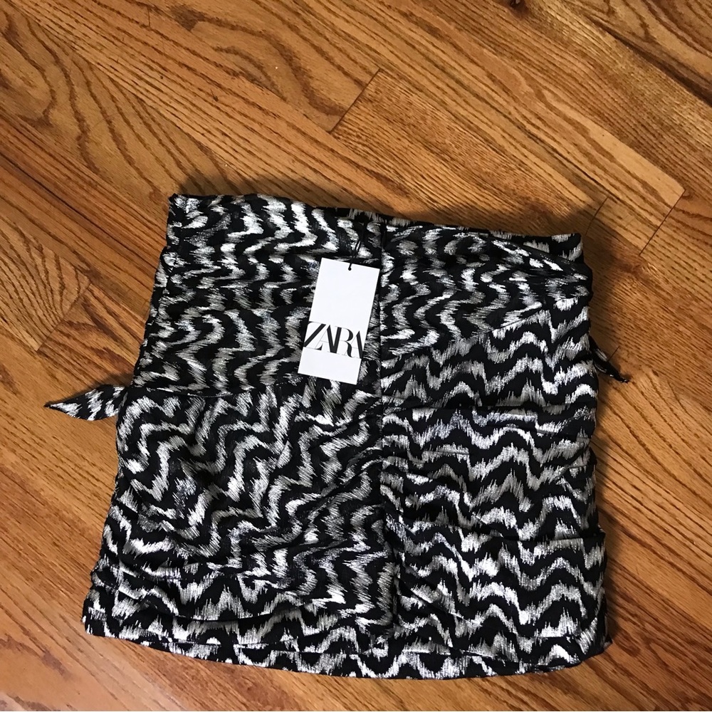 Zara Black/Silver Top/Skirt Set NWT - Picture 3 of 9